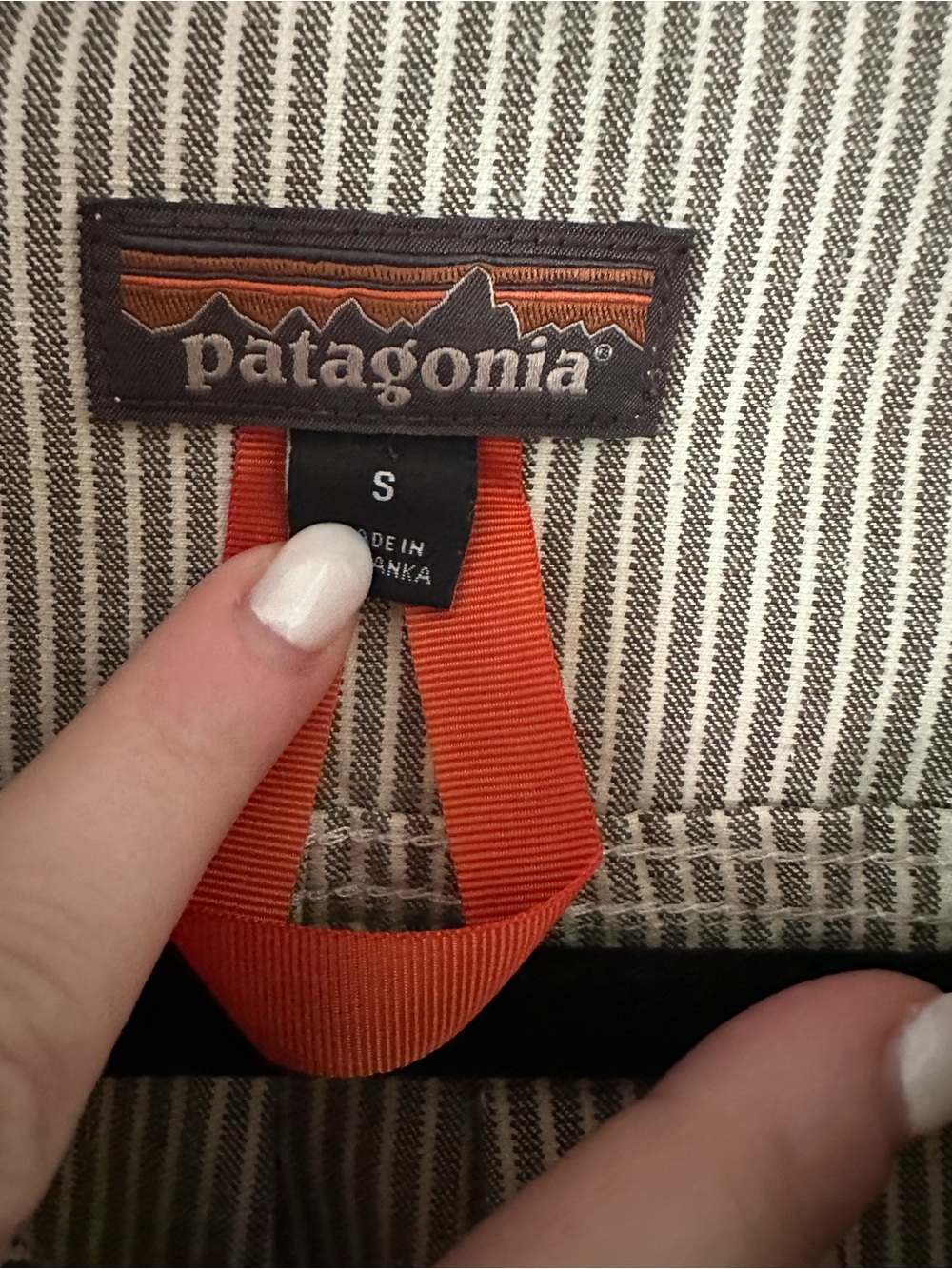 Patagonia Striped Button-Up Work Shirt Jacket in brown and white - Picture 3 of 8